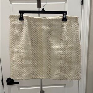 H&M Cream Textured/Tweed Pencil Skirt